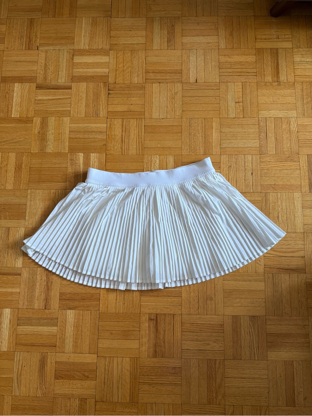 White Pleated Mini Skort - Classic Women's Skirt with shorts